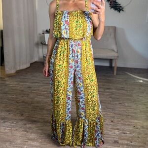 Easel Floral Wide Leg Jumpsuit